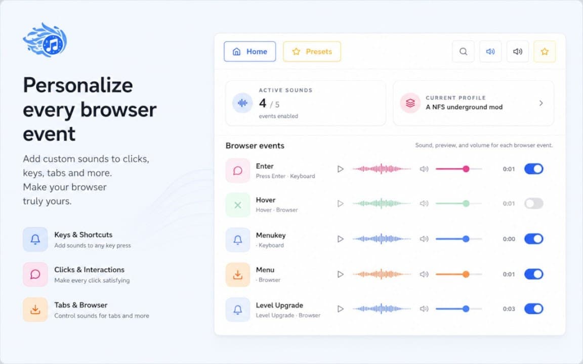 Custom Sound for Chrome screenshot 1