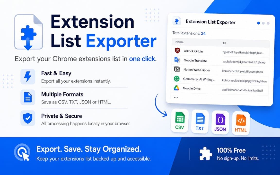 Extension List Exporter screenshot 3