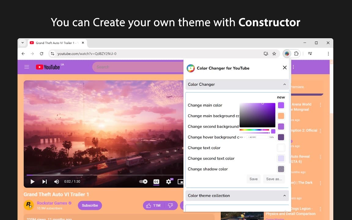 Theme Color Changer for YouTube screenshot 1