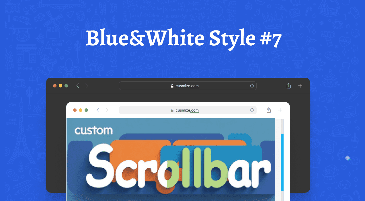 Blue White Scrollbar Style #5 - Fresh Clean UI — preview