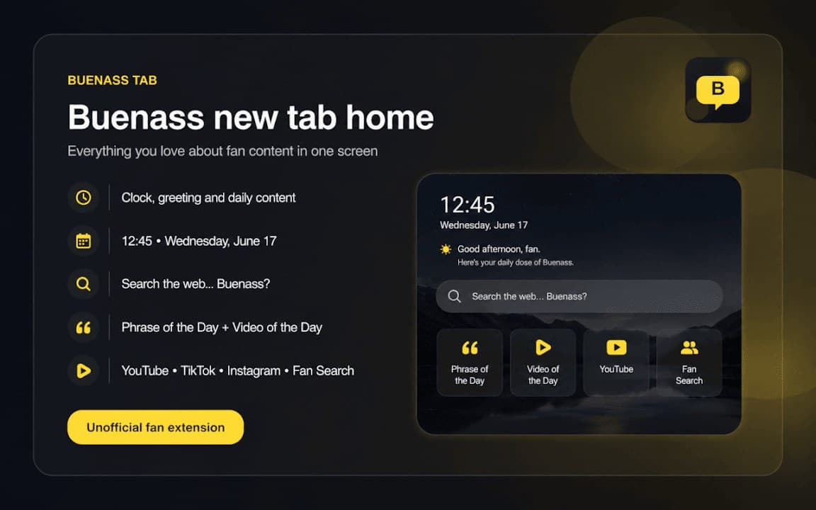 Buenass Tab - Gaspi Fan Extension screenshot 2