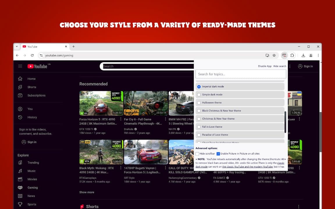 Custom YouTube Styler screenshot 5