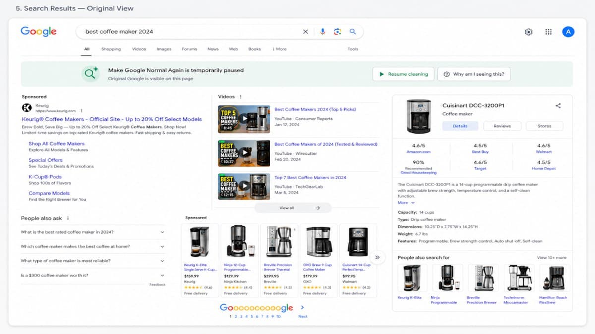 Make Google Normal Again preview