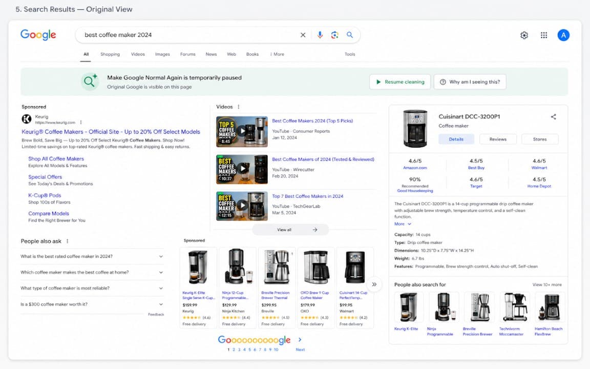 Make Google Normal Again screenshot 1