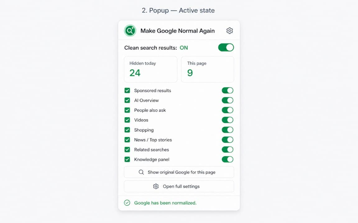 Make Google Normal Again screenshot 3