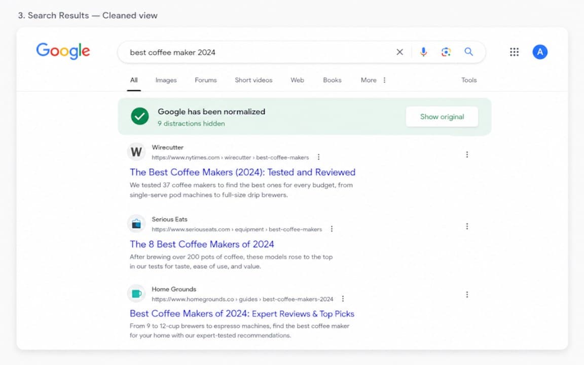 Make Google Normal Again screenshot 4