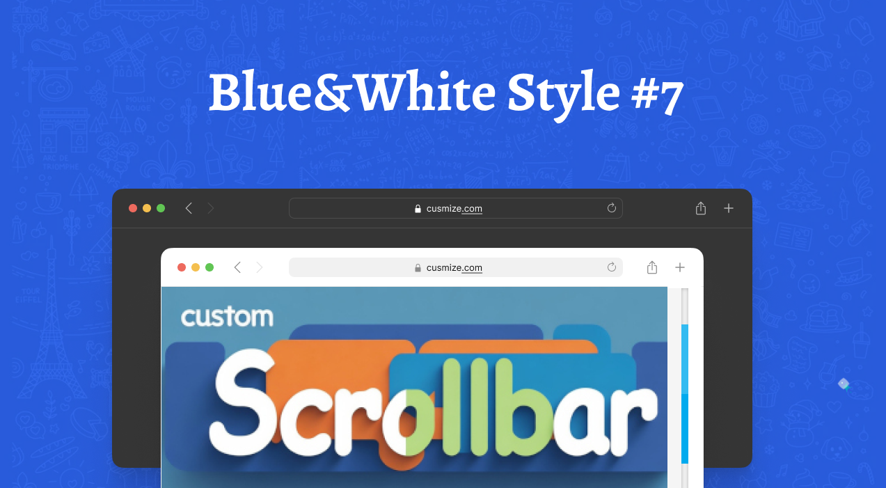 Blue White Scrollbar Style #5