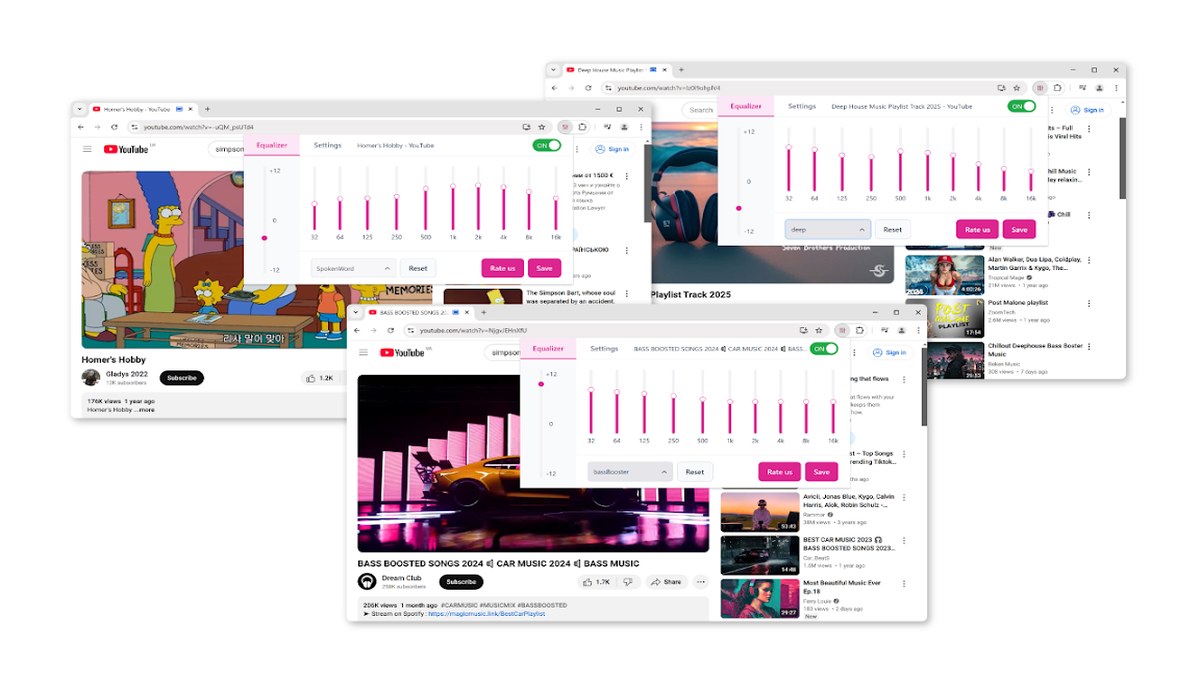 Equalizer and amplifier for browser audio