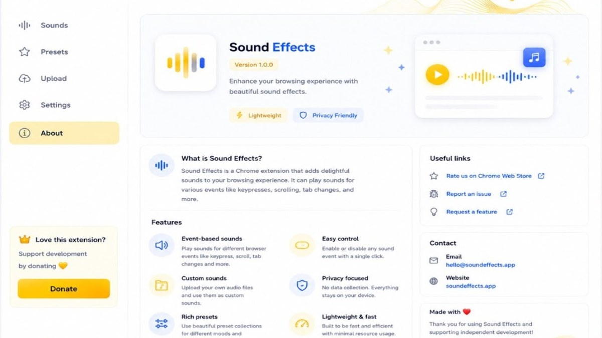 Fun sound effects while you browse